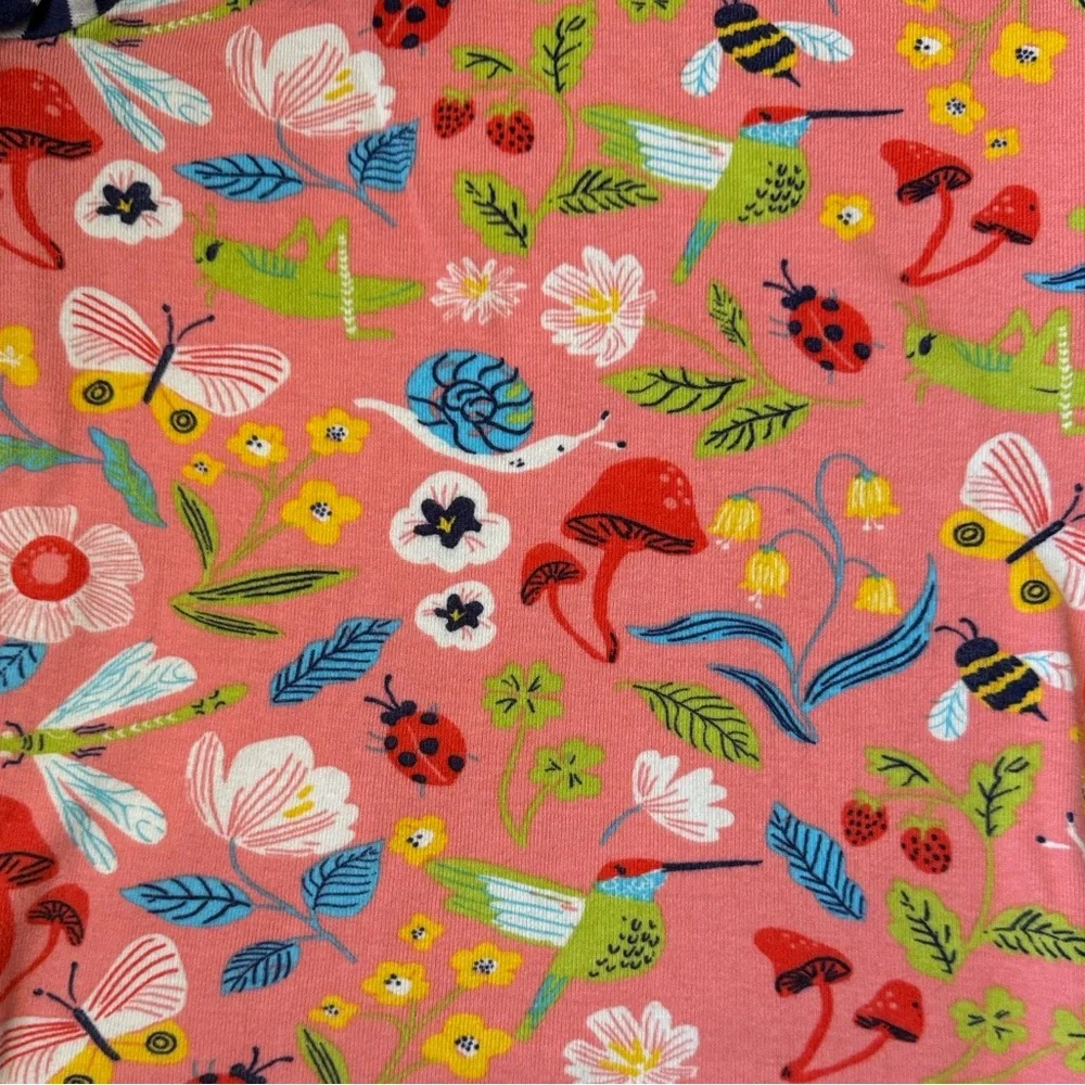 Hatley Kids floral pajama set girls size 10 hummingbird bugs garden party spring